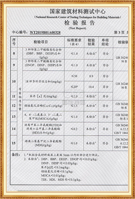 產(chǎn)品檢測報(bào)告-SGS地墊新國標(biāo)